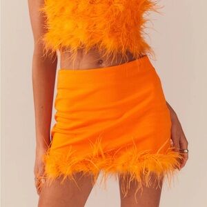 Orange Feather Skirt
